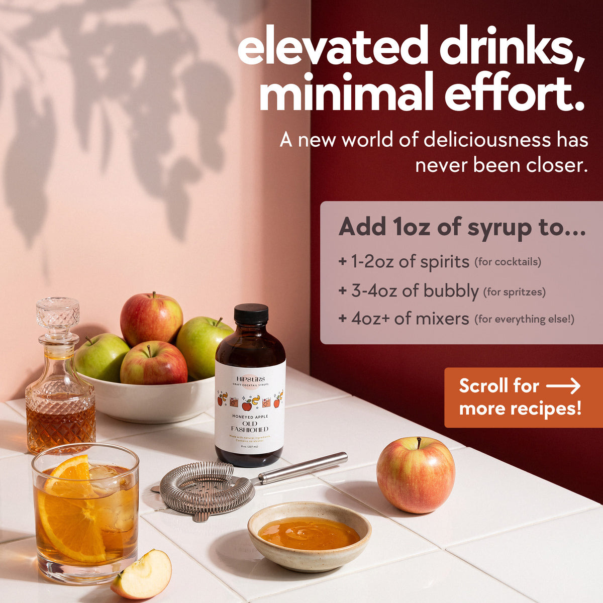 Elevated drinks, minimal effort: how much Honeyed Apple syrup to use