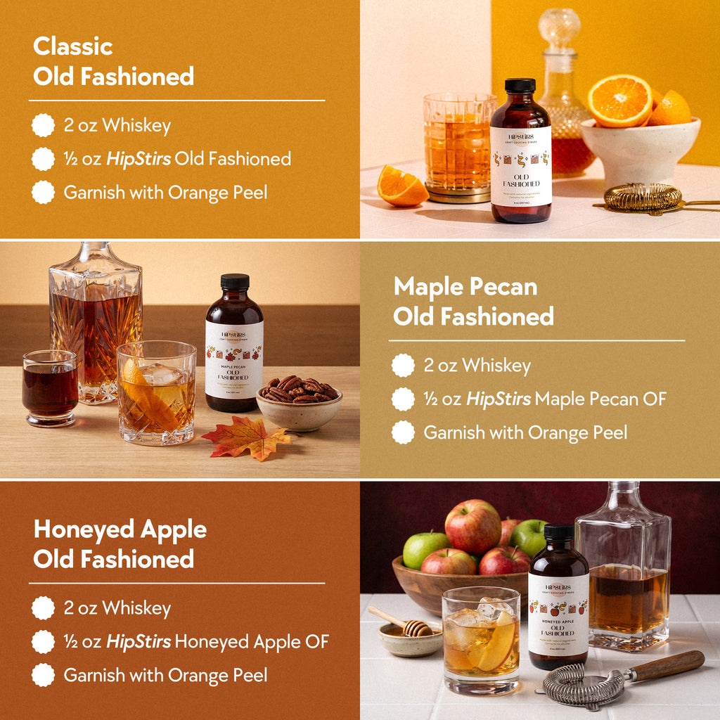 Old Fashioned recipes: Classic, Maple Pecan and Honeyed Apple