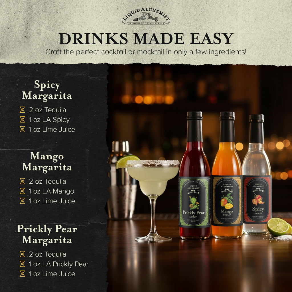 Margarita recipes: Spicy, Mango and Prickly Pear Margaritas with the trio bottles